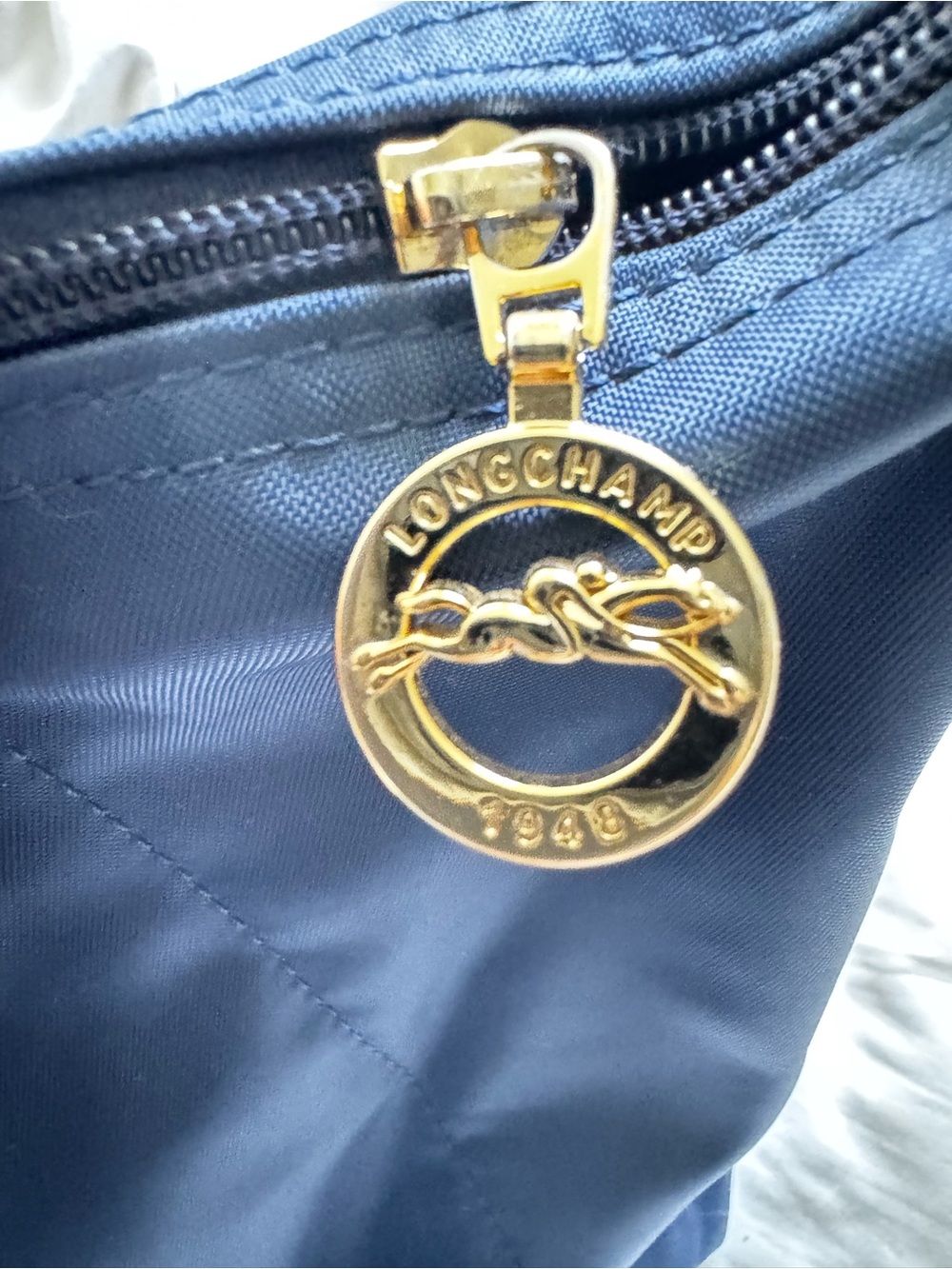 Longchamp Le Pliage Shopping Modele Depose Navy Blue Tote Bag - Picture 8 of 10